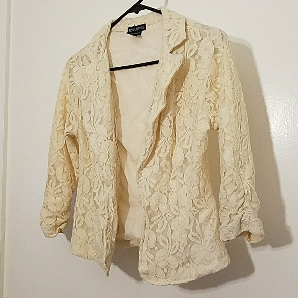 Floral lace blazer